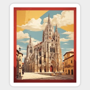 Burgos Cathedral Spain Travel Tourism Retro Vintage Art Sticker